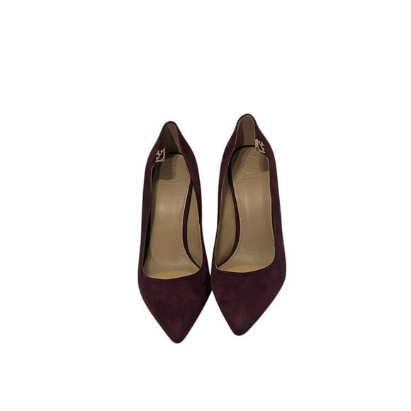Tory Burch Elizabeth 85mm heels Suede Leather Royal Port Size 8.5 - Picture 4 of 12